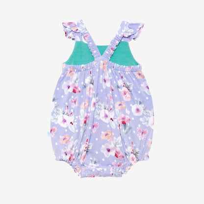 Samantha Basic Ruffled Capsleeve Bubble Romper