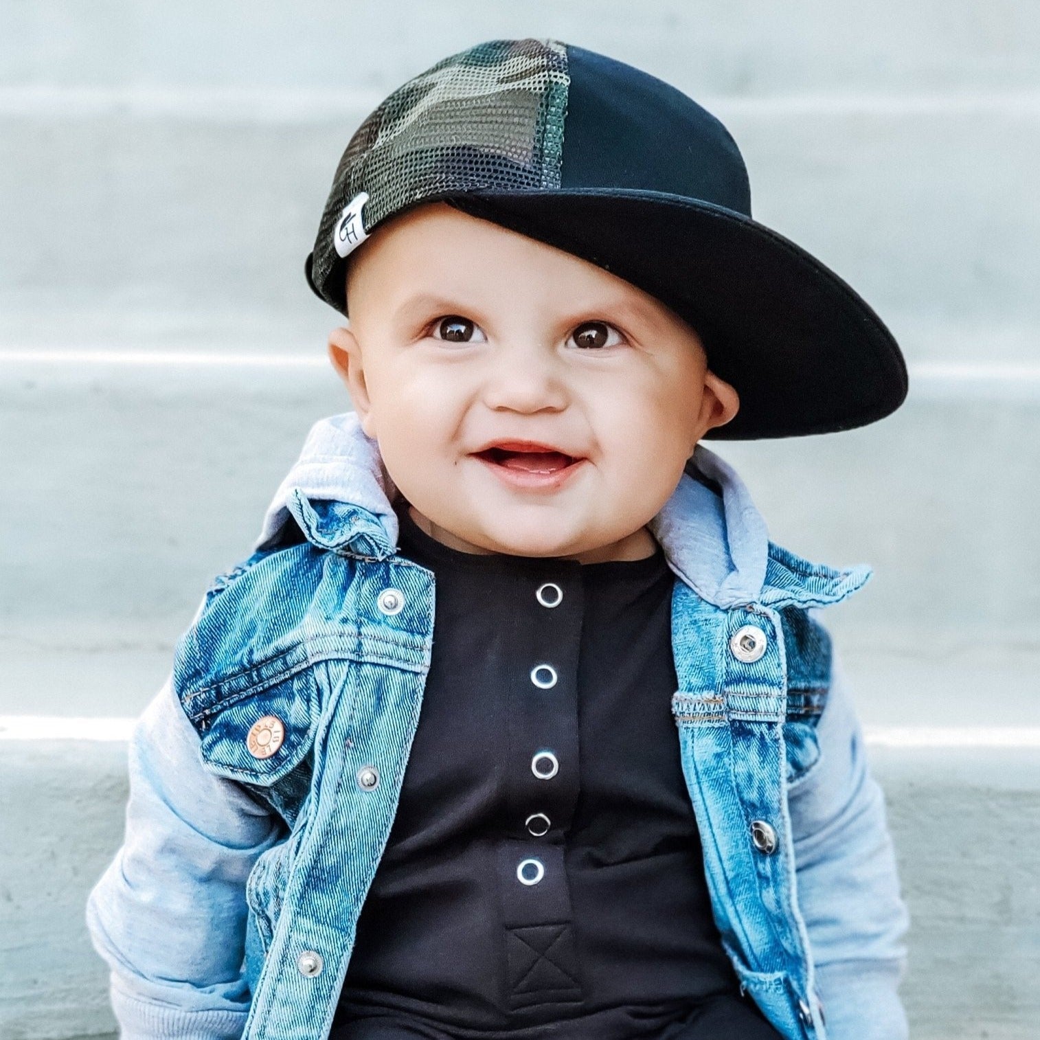 Black Camo Trucker Hat - Twinkle Twinkle Little One