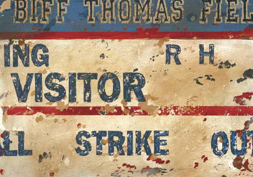 Vintage Scoreboard-Baseball-Creme & Navy-Canvas Reproduction