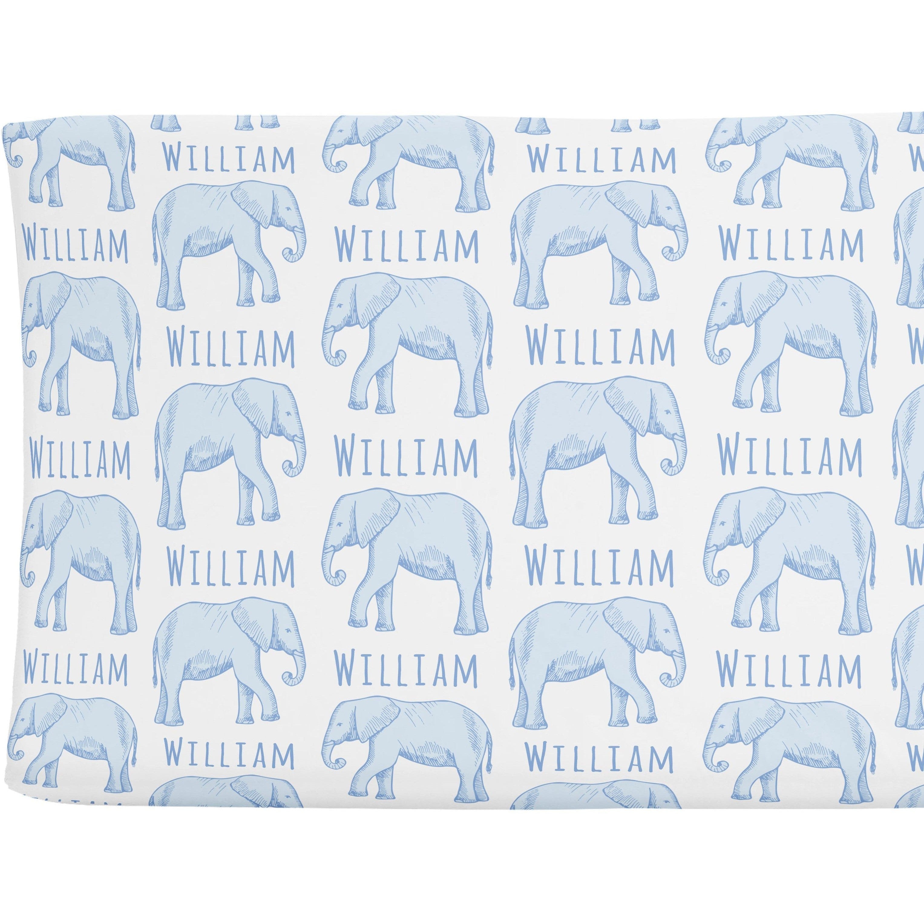 Sugar + Maple Personalized Changing Pad Cover | Elephant - Twinkle Twinkle Little One