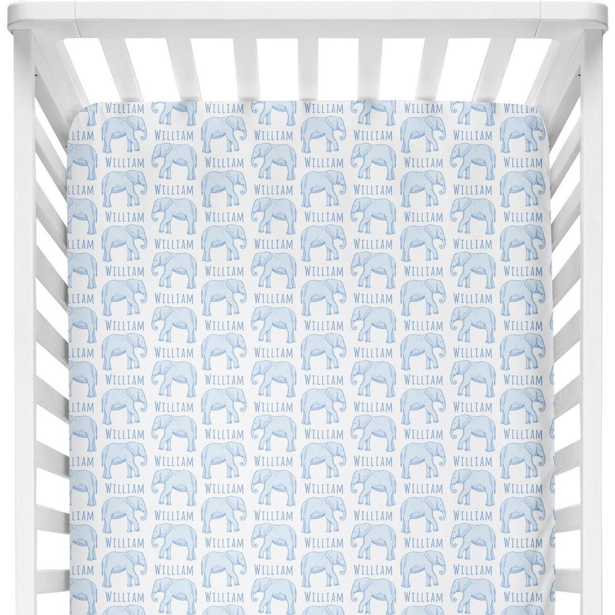 Sugar + Maple Personalized Crib Sheet | Elephant - Twinkle Twinkle Little One
