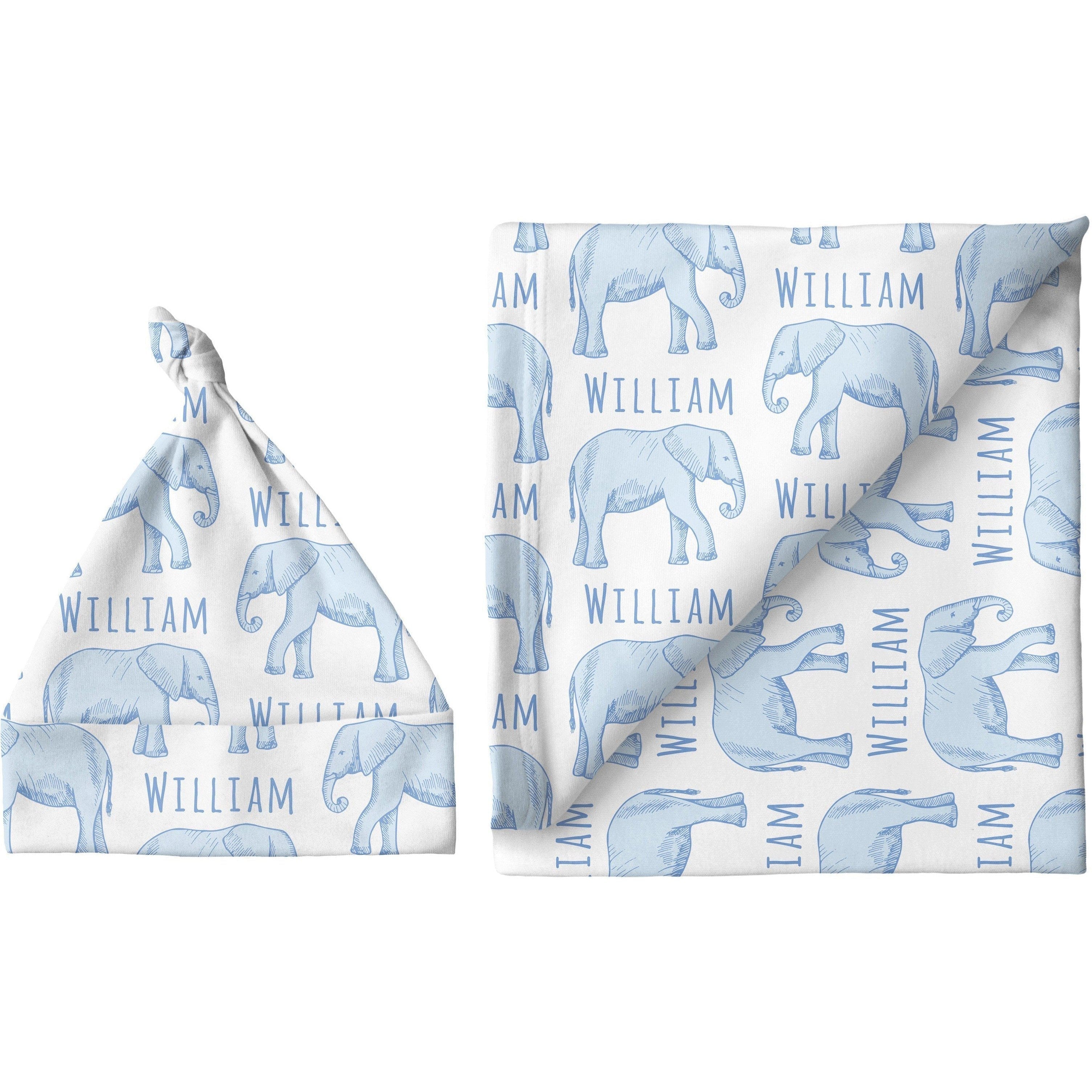 Sugar + Maple Personalized Blanket & Hat Set | Elephant - Twinkle Twinkle Little One