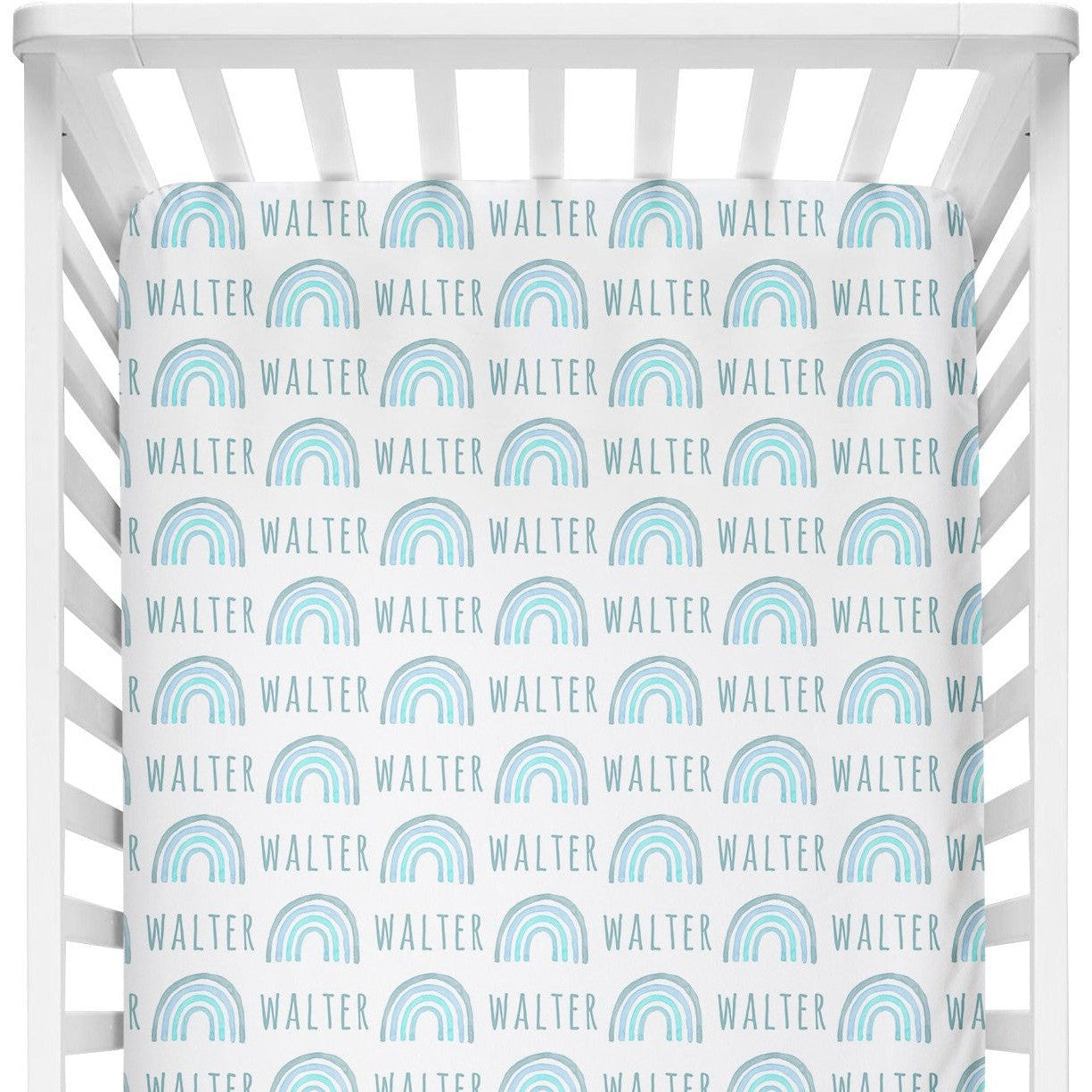 Sugar + Maple Personalized Crib Sheet | Rainbow - Twinkle Twinkle Little One