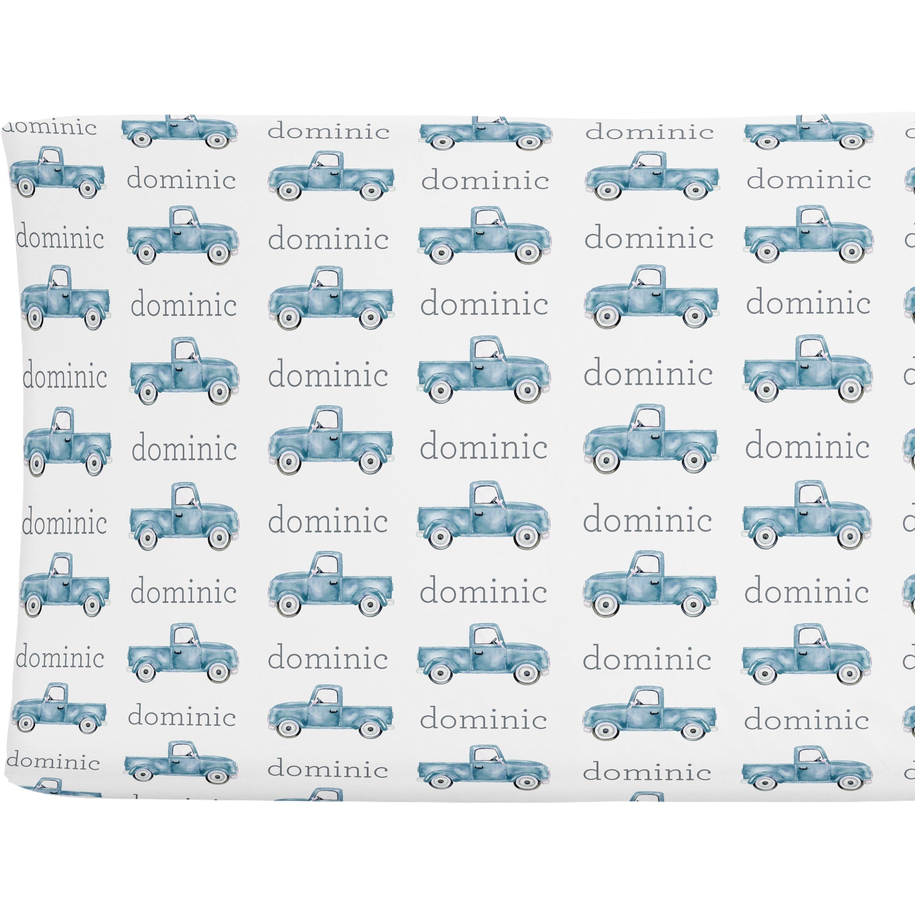 Sugar + Maple Personalized Changing Pad Cover |  Trucks - Twinkle Twinkle Little One