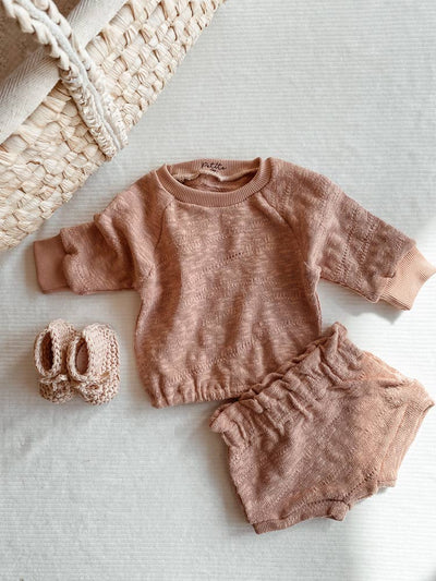 Organic Cotton Sweatshirt & Bloomer Set - Blush - Twinkle Twinkle Little One