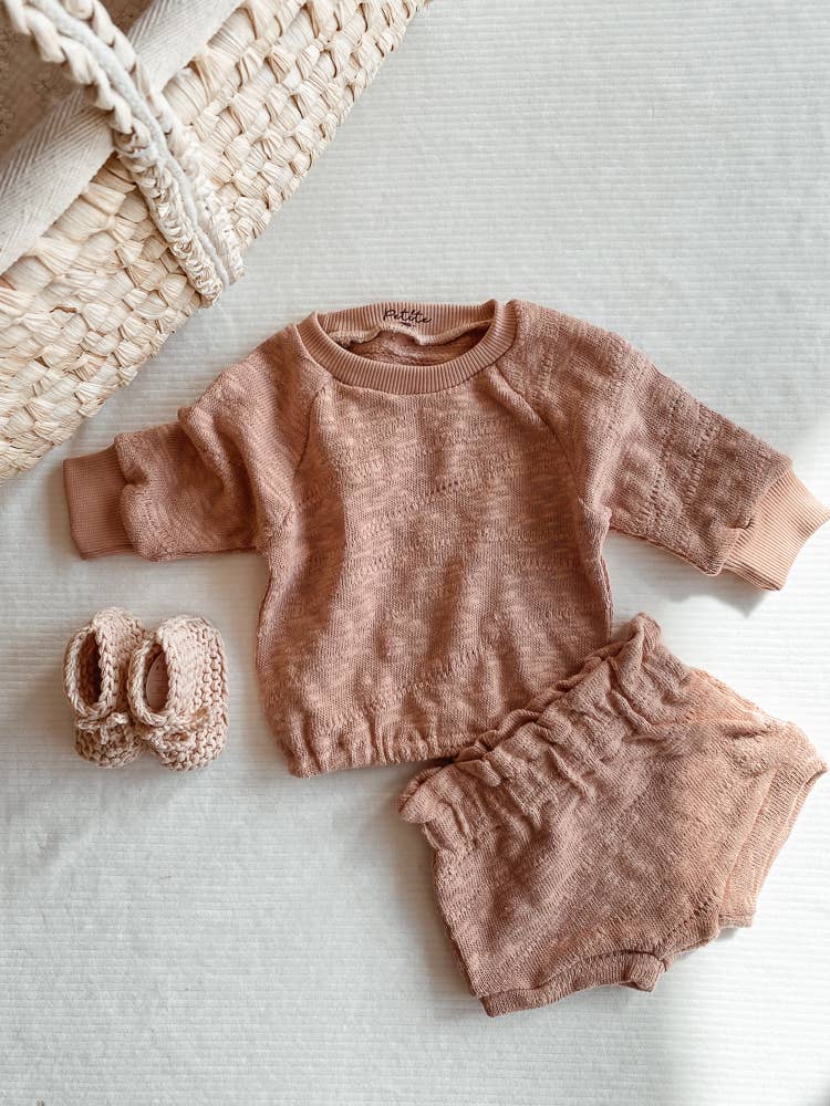 Organic Cotton Sweatshirt & Bloomer Set - Blush - Twinkle Twinkle Little One