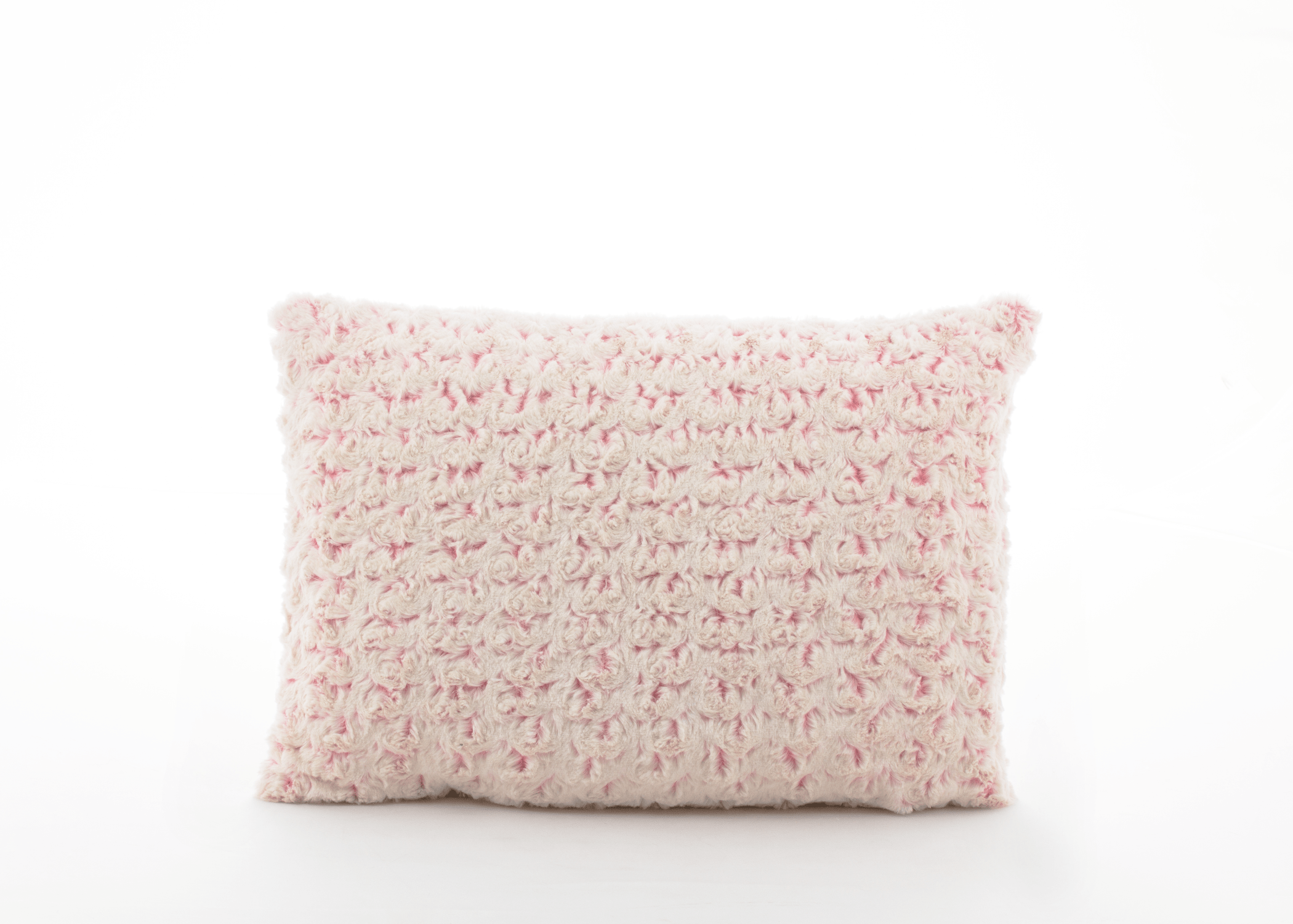 Cream & Pink Two-Tone Rosebud Boudoir Pillow