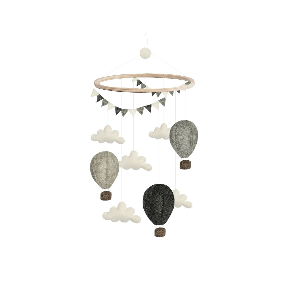 Grey Hot Air Balloon Mobile - Twinkle Twinkle Little One