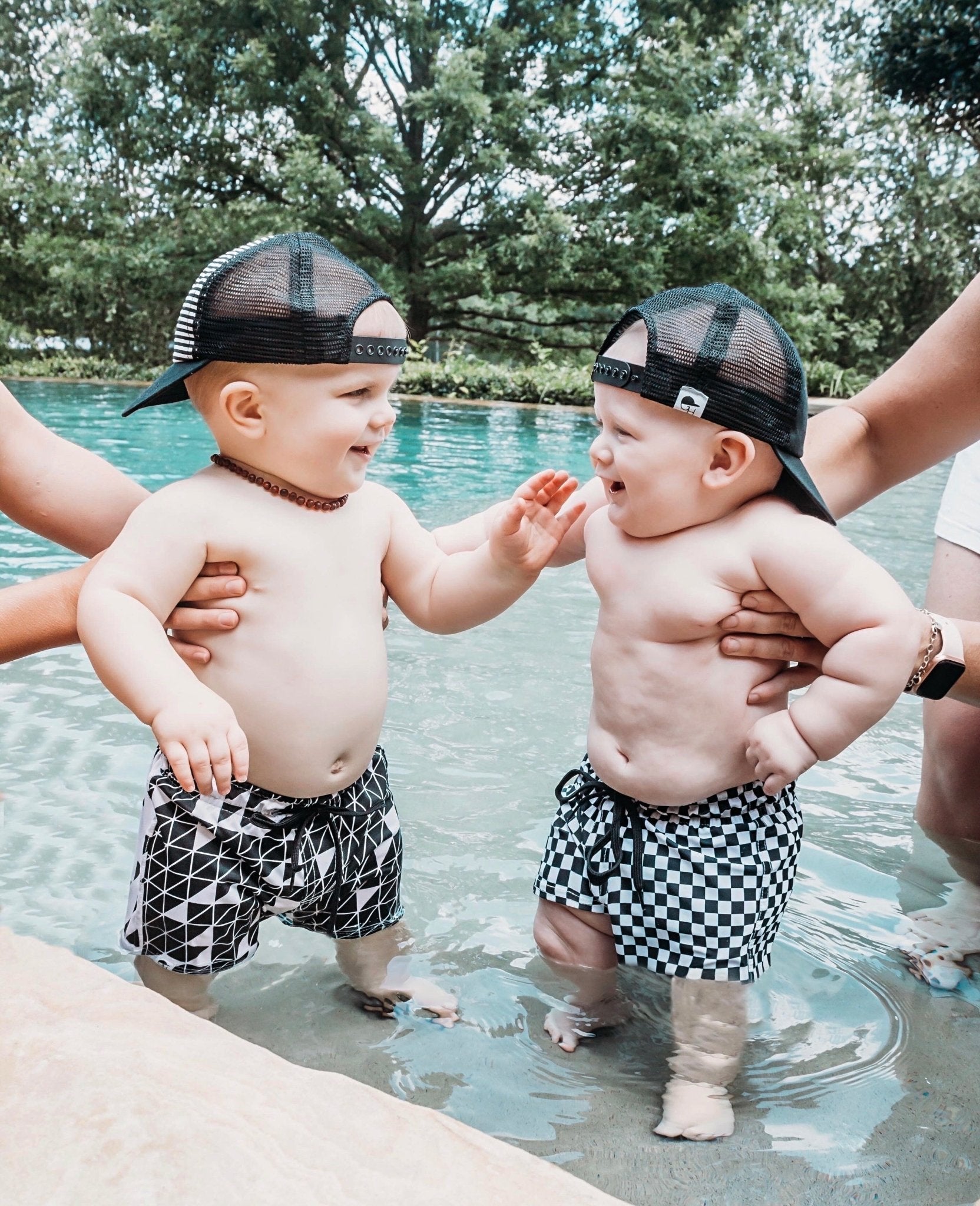 Check Swim Shorts - Twinkle Twinkle Little One