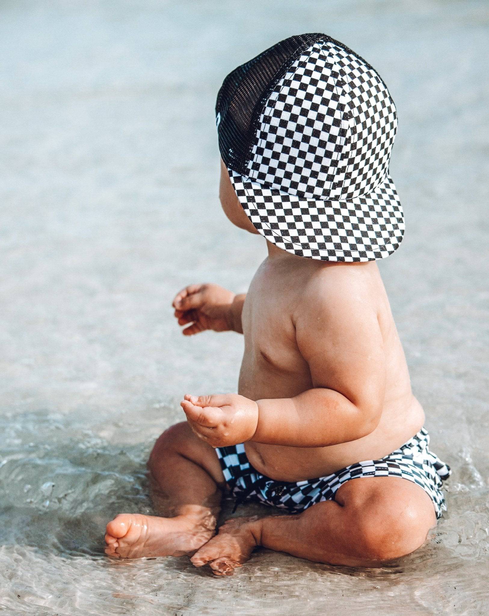 Checkered Trucker Hat Twinkle Twinkle Little One