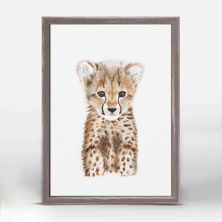 Cheetah Cub Portrait Mini Framed Canvas