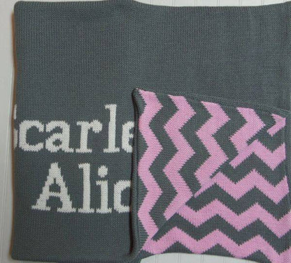 Chevron Dot Double Cotton Knit Blanket - Twinkle Twinkle Little One