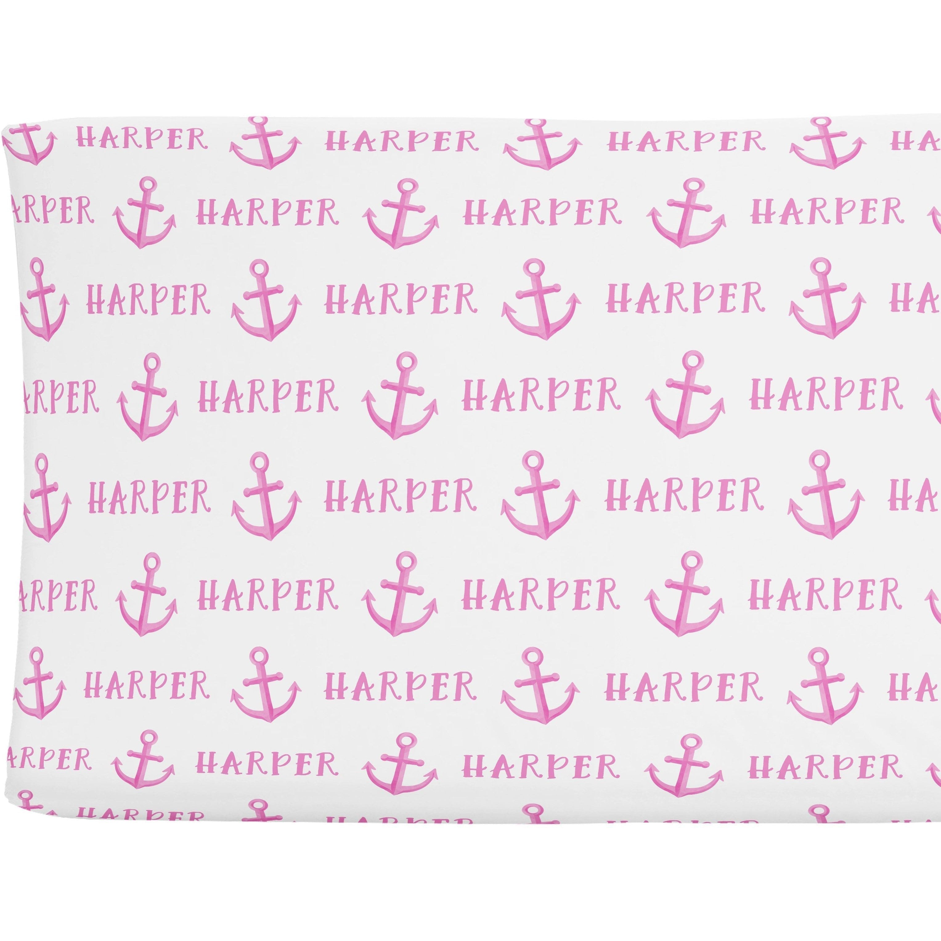 Sugar + Maple Personalized Changing Pad Cover | Anchor - Twinkle Twinkle Little One