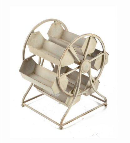 Cream Iron Rotating Carousel