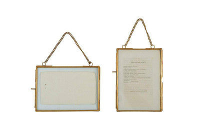 Brass & Glass Photo Frame w/ Chain - Twinkle Twinkle Little One