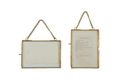 Brass & Glass Photo Frame w/ Chain - Twinkle Twinkle Little One