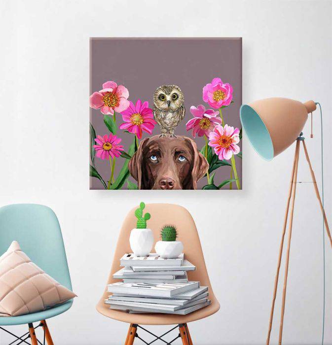 Dogs And Birds - Chocolate Lab Wall Art - Twinkle Twinkle Little One