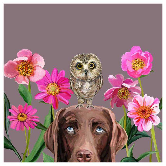 Dogs And Birds - Chocolate Lab Wall Art - Twinkle Twinkle Little One