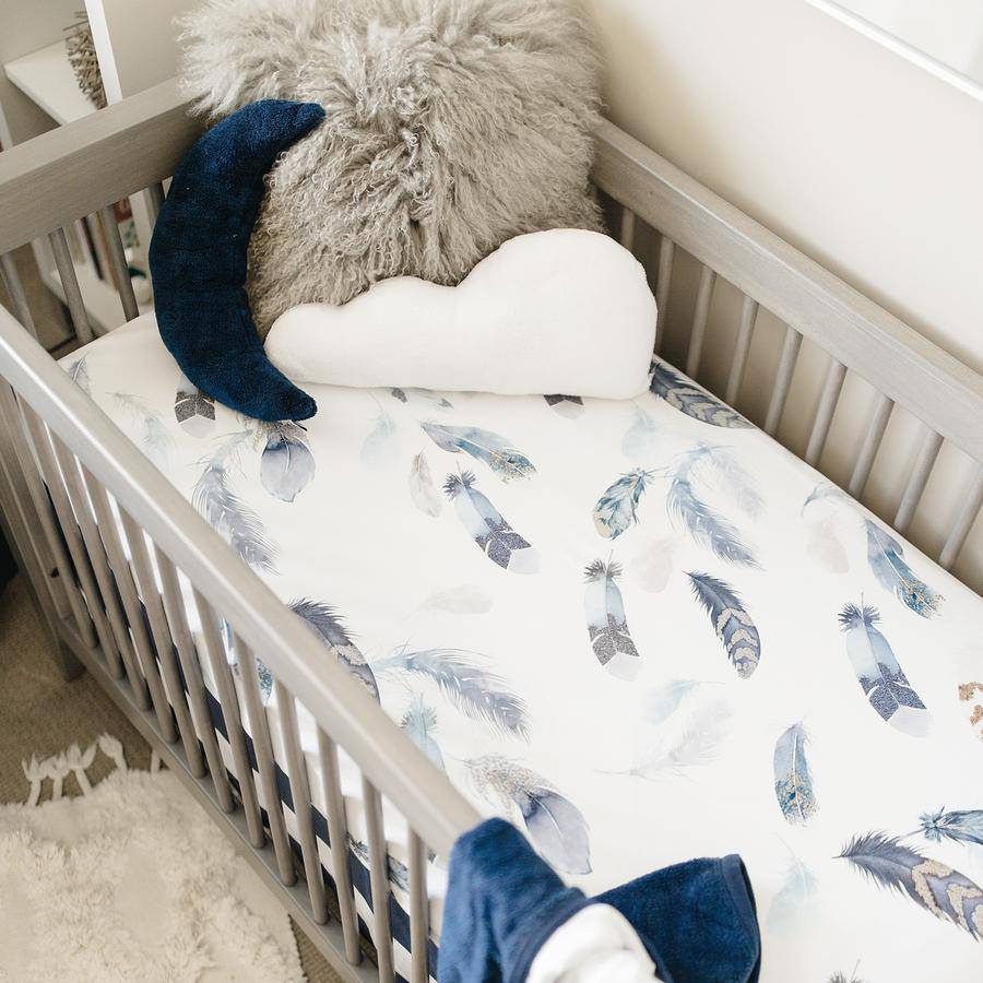 Featherly Jersey Crib Sheet - Twinkle Twinkle Little One