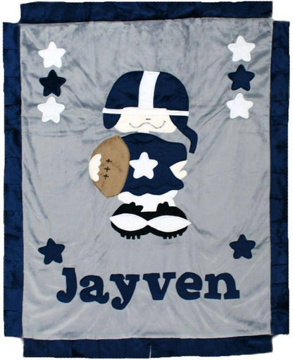 First Down Boogie Baby Crib Blanket with Trim