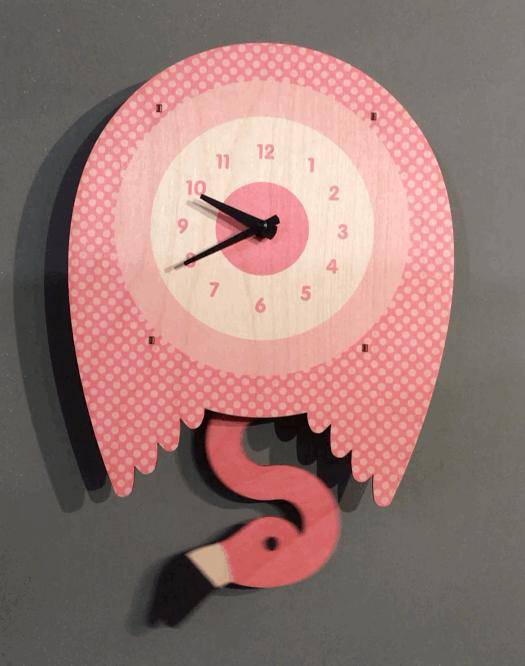 Flamingo Pendulum 3-D Clock