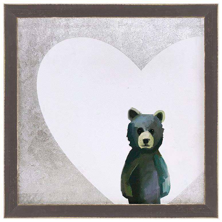 Framed Baby Bear Metallic Canvas Wall Art - Twinkle Twinkle Little One