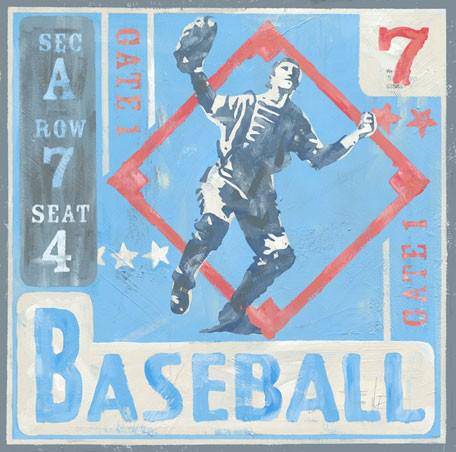 Game Ticket-Baseball Canvas Reproduction
