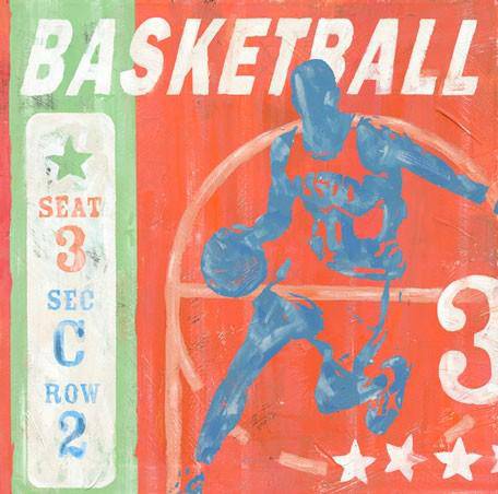 Game Ticket-Basketball Zone Canvas Reproduction