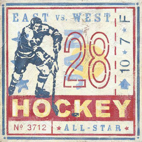 Game Ticket Hockey-Canvas Reproduction