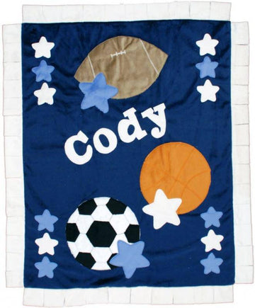 Good Sport Boogie Baby Crib Blanket with Trim