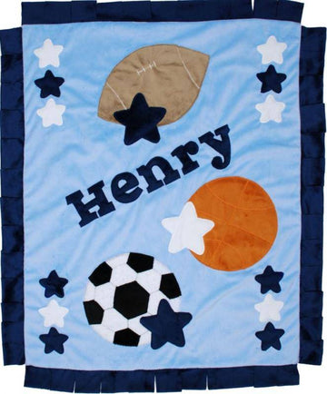 Good Sport Boogie Baby Crib Blanket with Trim