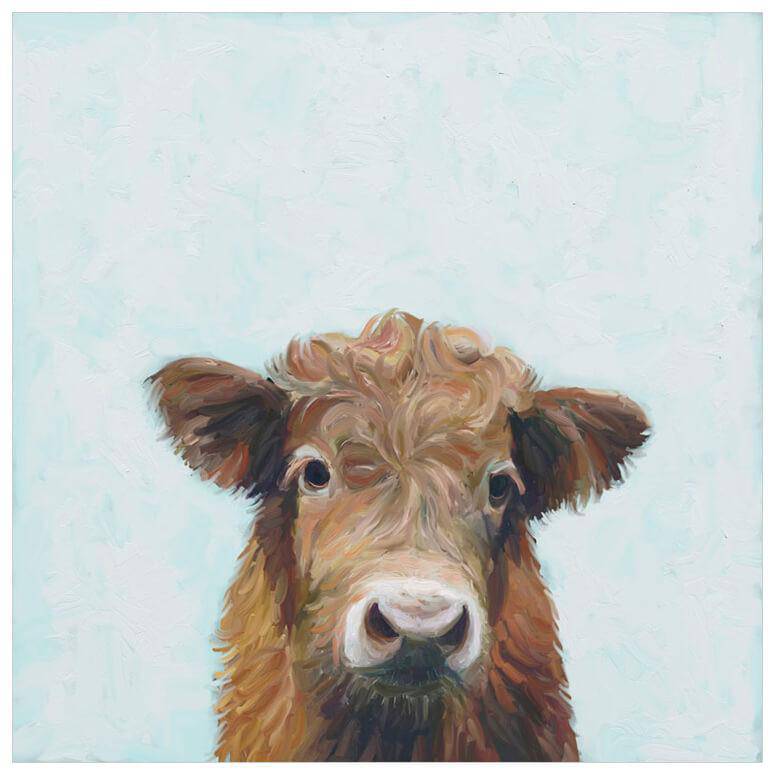 Highland Cow Canvas Wall Art - Twinkle Twinkle Little One