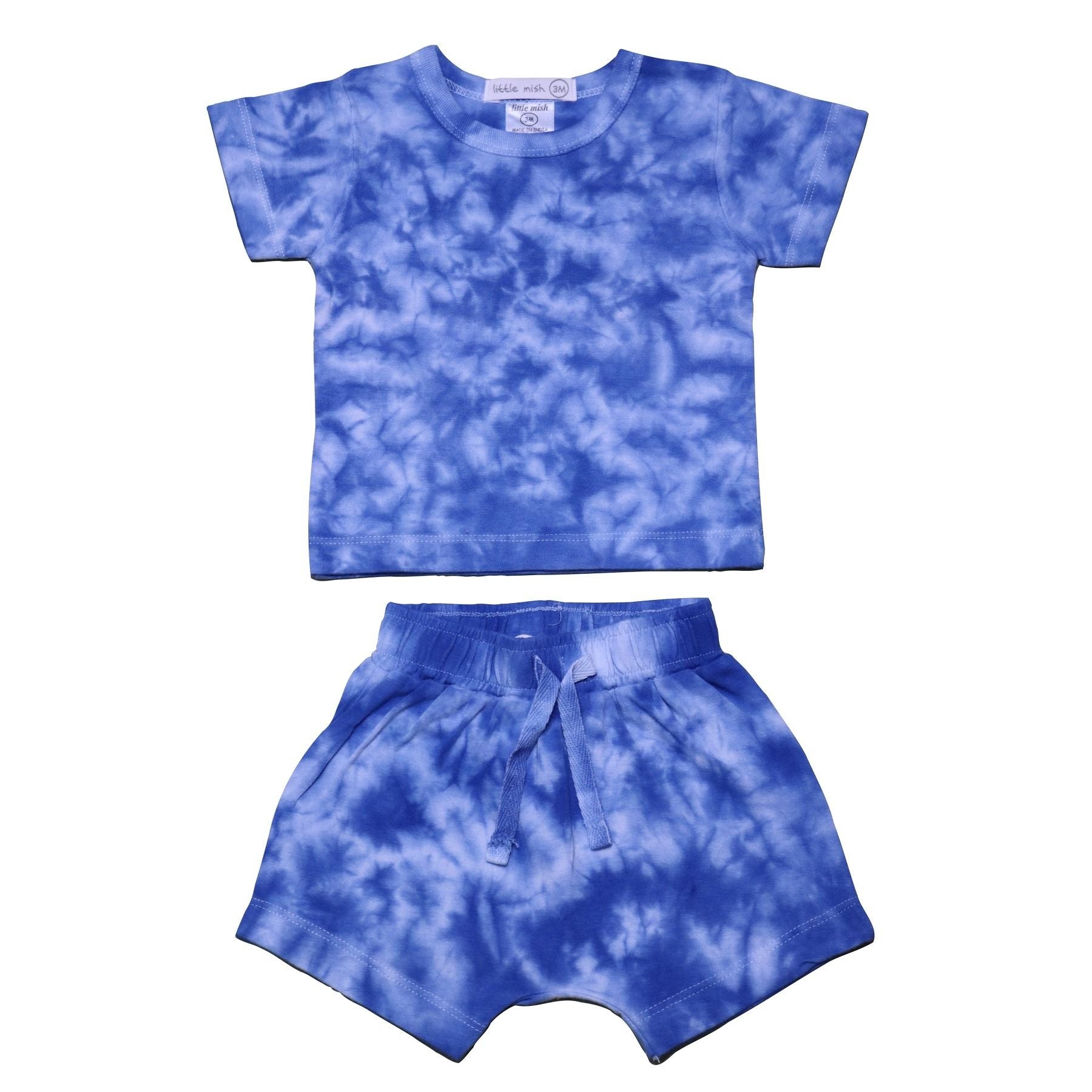 Blue Tie Dye Tee & Short Set - Twinkle Twinkle Little One