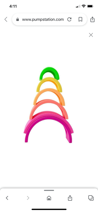 Sugar + Maple 6 piece Silicone Stacking Rainbow - Twinkle Twinkle Little One