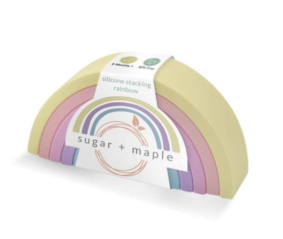 Sugar + Maple 6 piece Silicone Stacking Rainbow - Twinkle Twinkle Little One