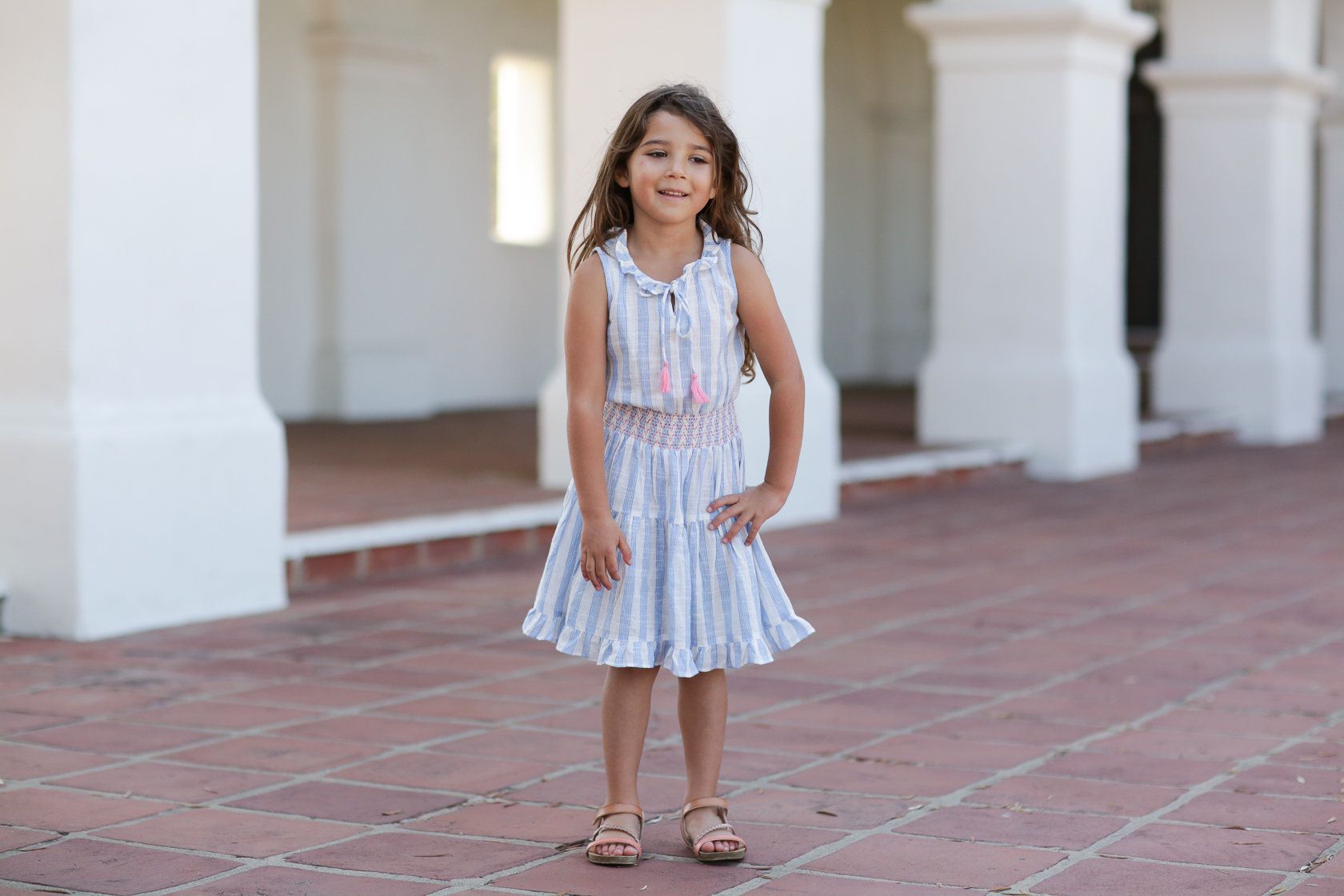 Santorini Sleeveless Gathered Waist Dress - Twinkle Twinkle Little One