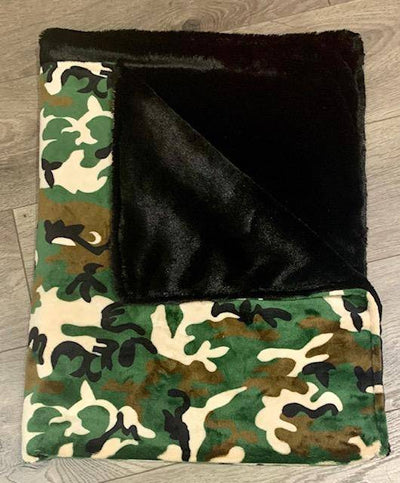 Limited Edition Minky Blanket - Navy & Grey Stripe