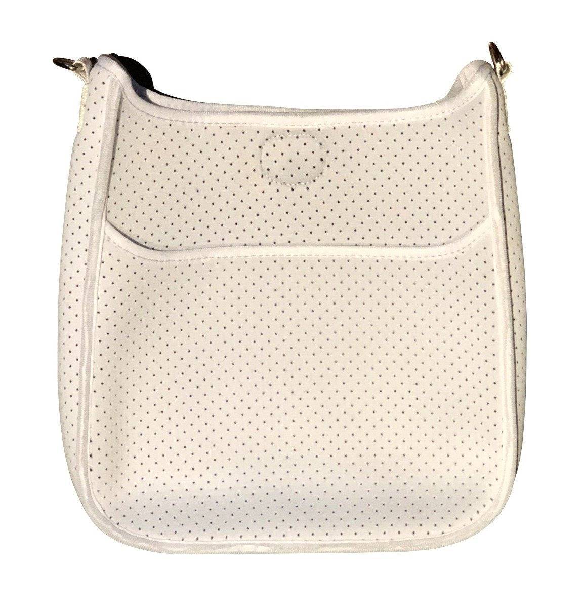 White Perforated Neoprene Messenger Bag - Twinkle Twinkle Little One