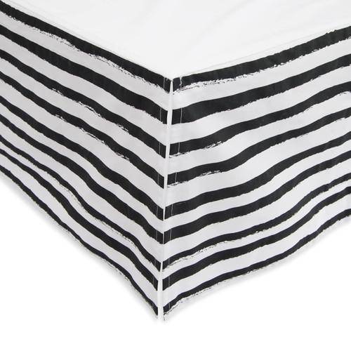 Ink Stripe Percale Crib Skirt