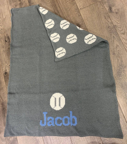 Baseball Double Cotton Knit Blanket - Twinkle Twinkle Little One