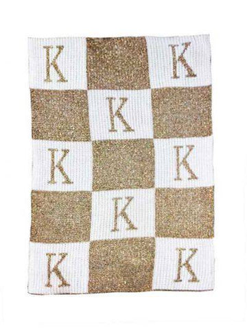 Metallic Initial & Blocks Stroller Blanket - Twinkle Twinkle Little One