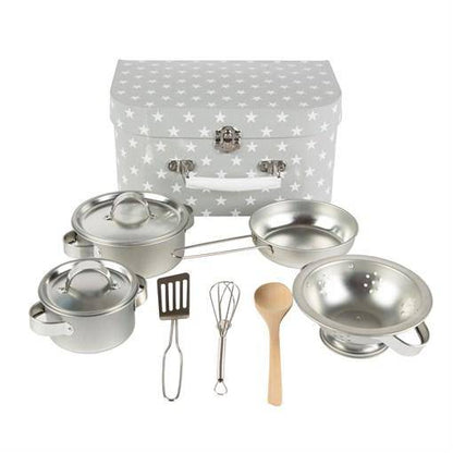 Kids Kitchen Cooking Box Set Grey Stars