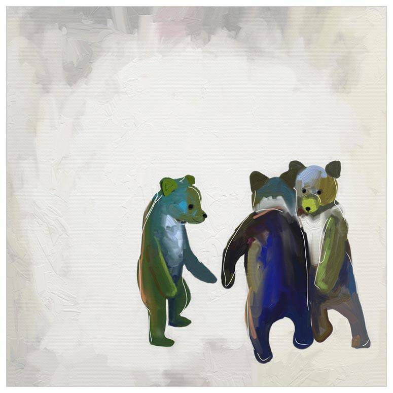 Little Dancing Bears Canvas Wall Art - Twinkle Twinkle Little One