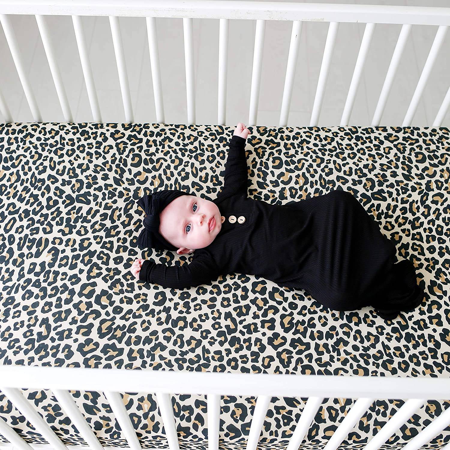 Lana Leopard Tan Crib Sheet - Twinkle Twinkle Little One