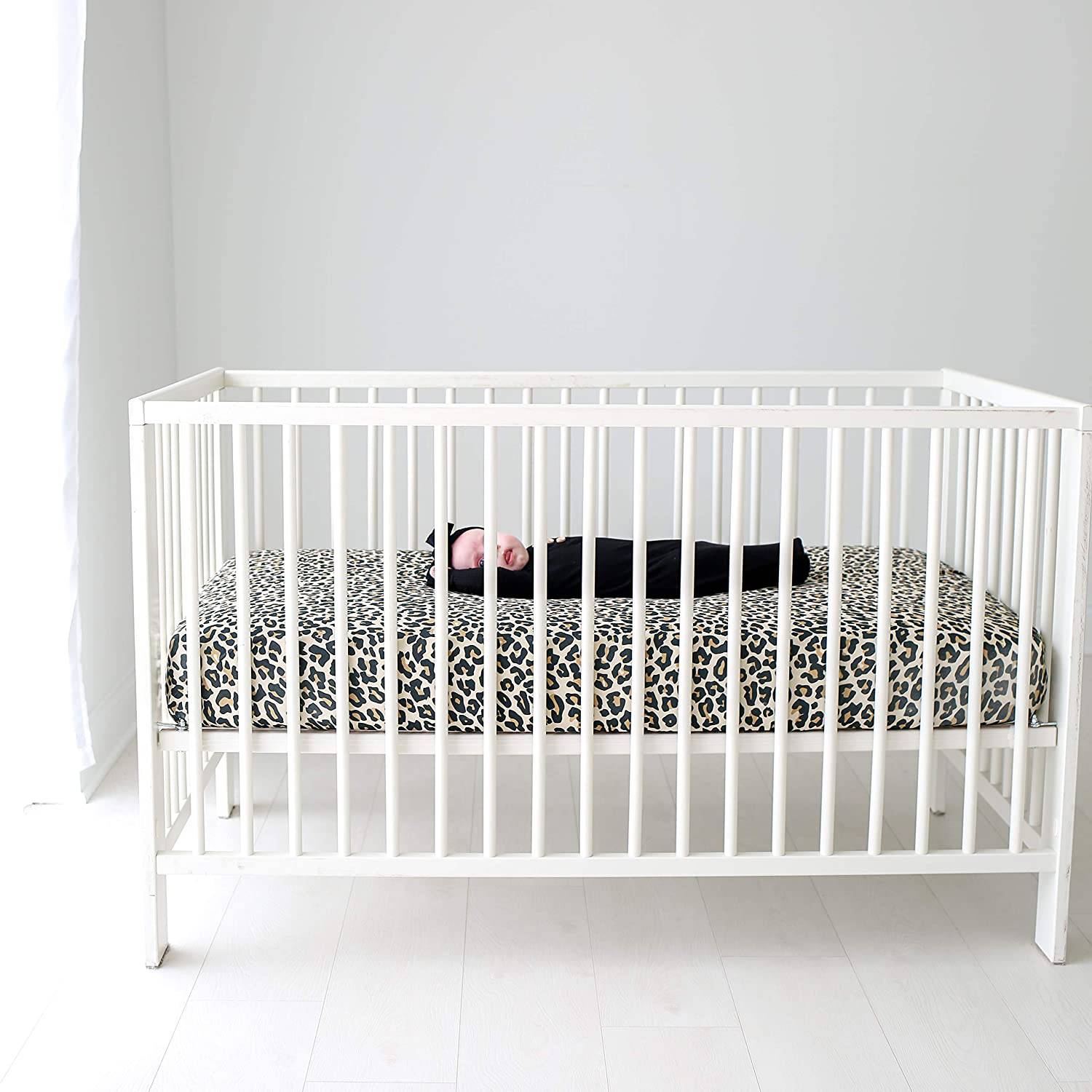 Lana Leopard Tan Crib Sheet - Twinkle Twinkle Little One