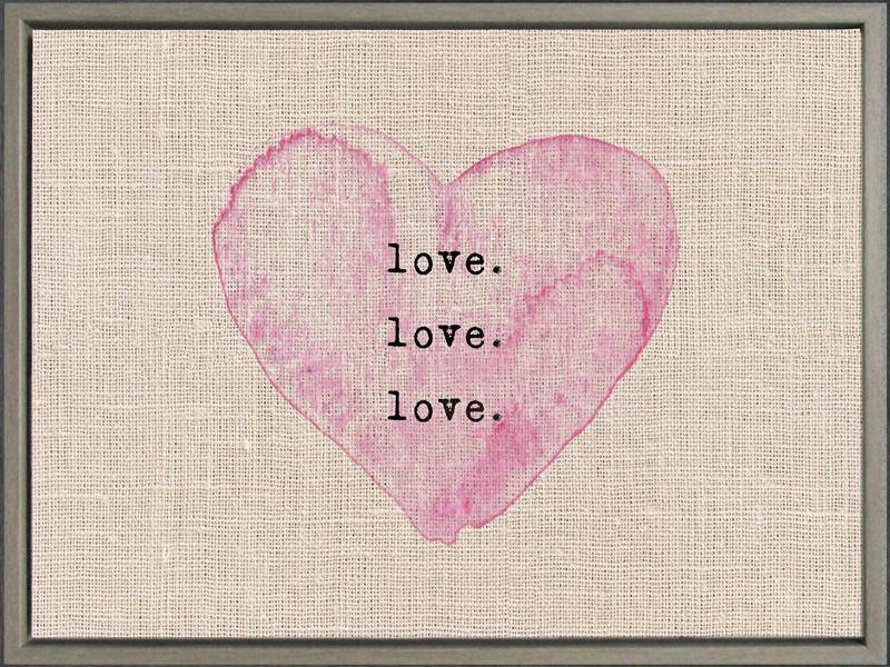 Love Heart Framed Linen Art