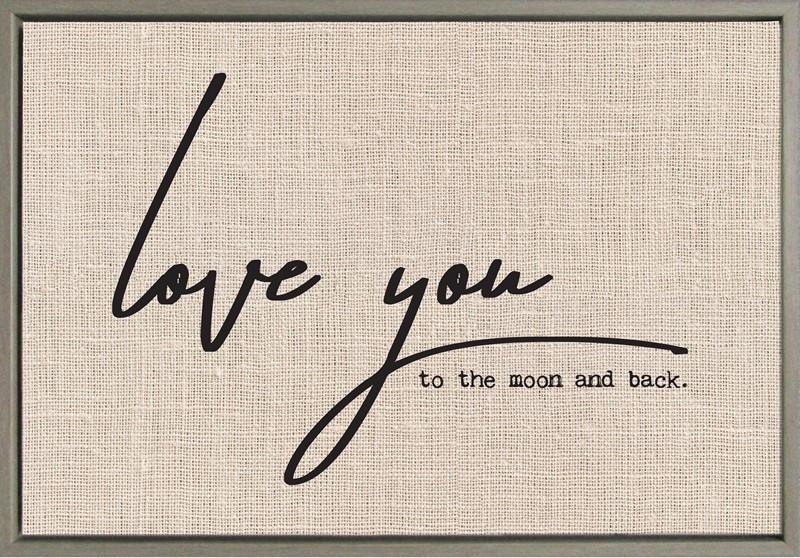 Love You to the Moon Framed Linen Art