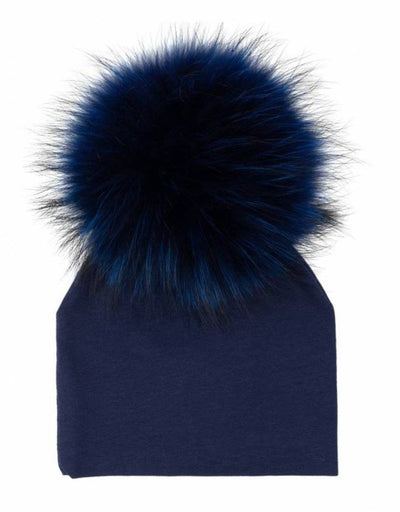 Cotton Baby Hat with Raccoon Pom - Twinkle Twinkle Little One