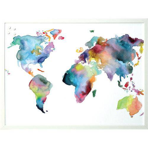 Map - Watercolor Magnet Board