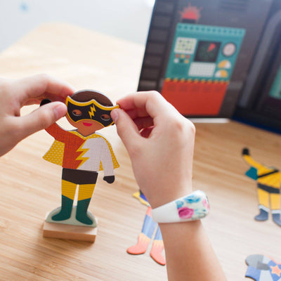 Superheroes Magnetic Dress Up Play Set - Twinkle Twinkle Little One